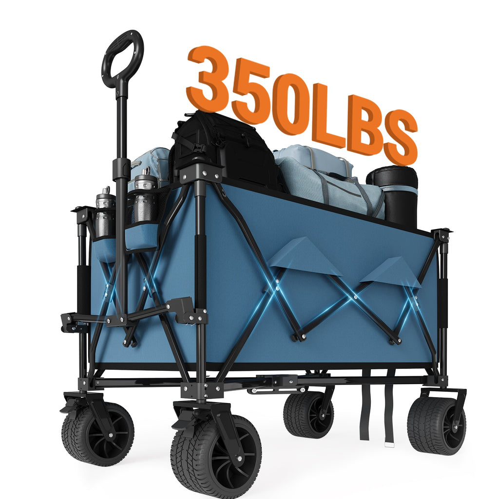 Greenhaus Gardening Collapsible Utility Wagon with All-Terrain Wheels