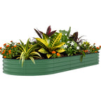 Greenhaus Gardening 8 x 4 x 1.5 FT Galvanized Metal Raised Garden Bed