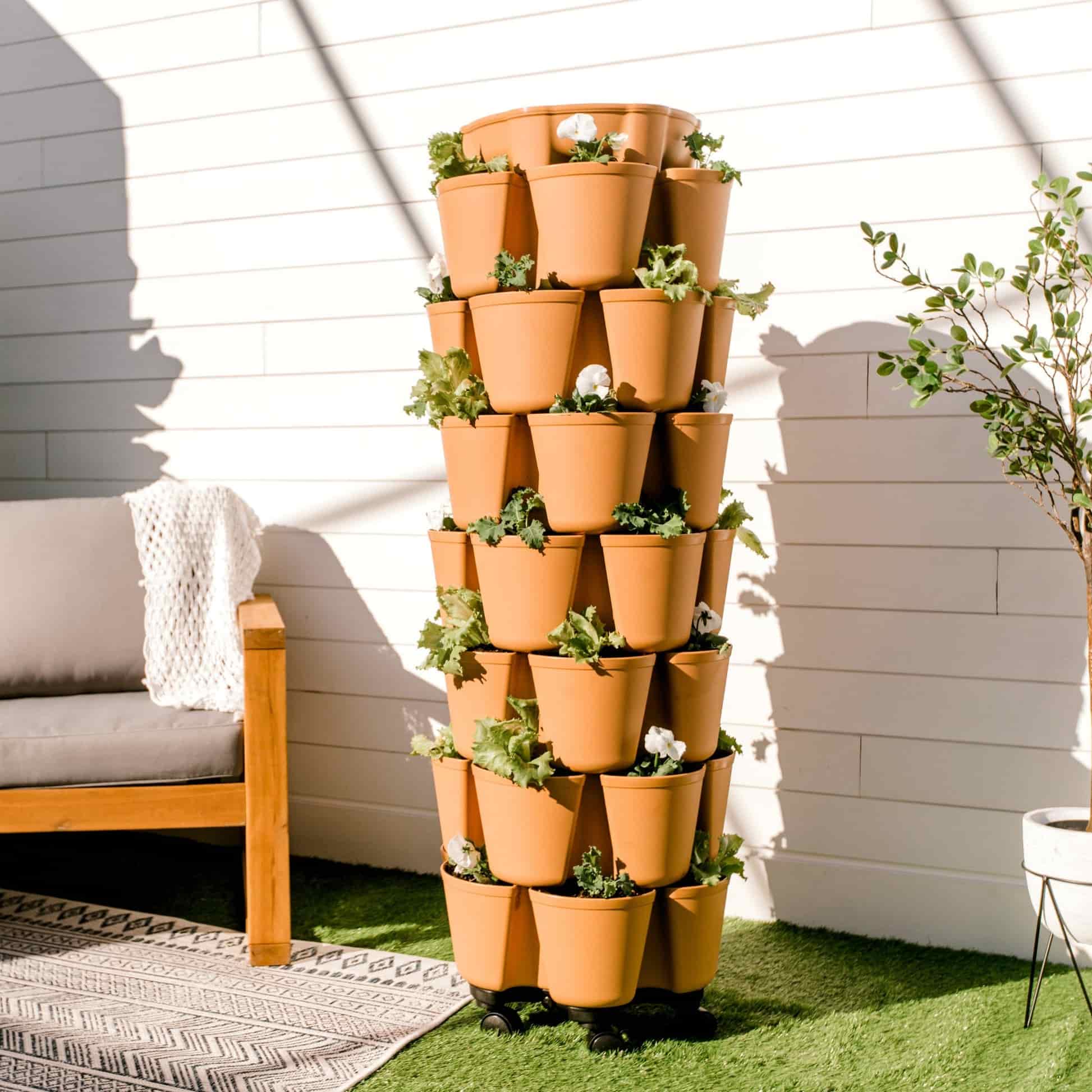 Greenhaus Gardening Vertical Planter 7-Tier Planter for Herbs Vegetables and Flowers