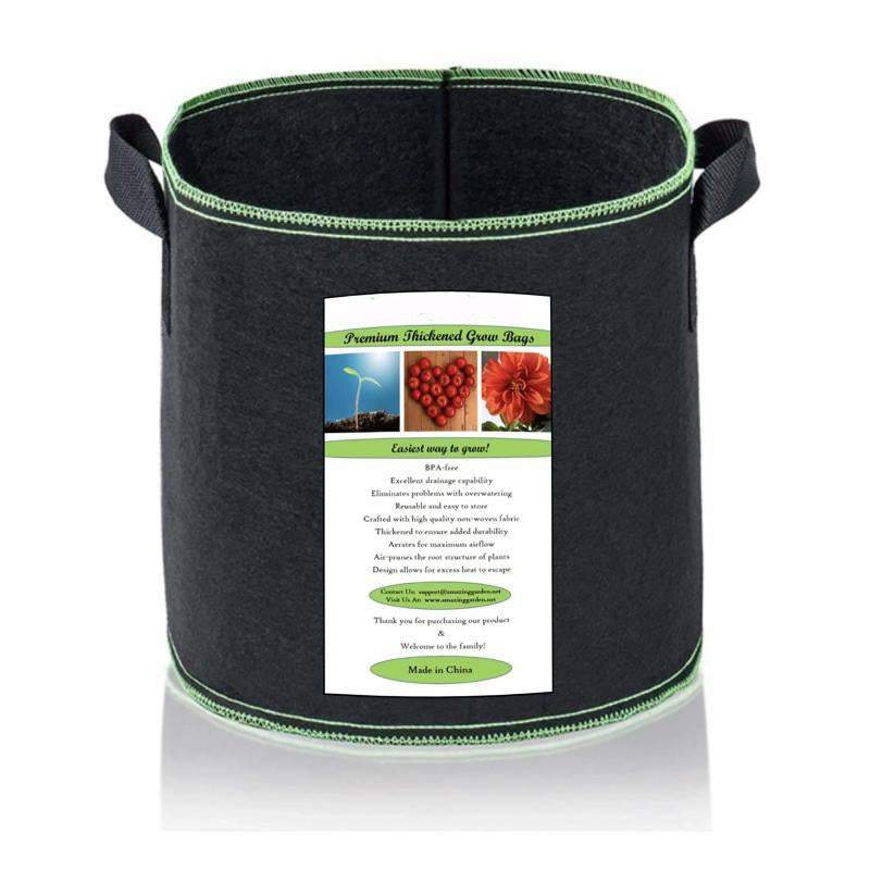 Greenhaus Gardening Reinforced Fabric Grow Bags for Vegetables and Flowers