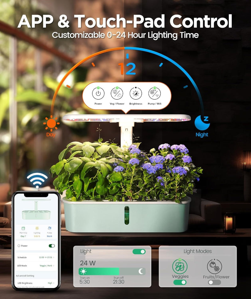 Greenhaus Gardening Indoor Herb Garden with Smart App Management