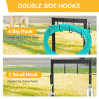 Greenhaus Gardening Garden Hose Holder Stand with 6 Hooks for Hose & Tool Storage