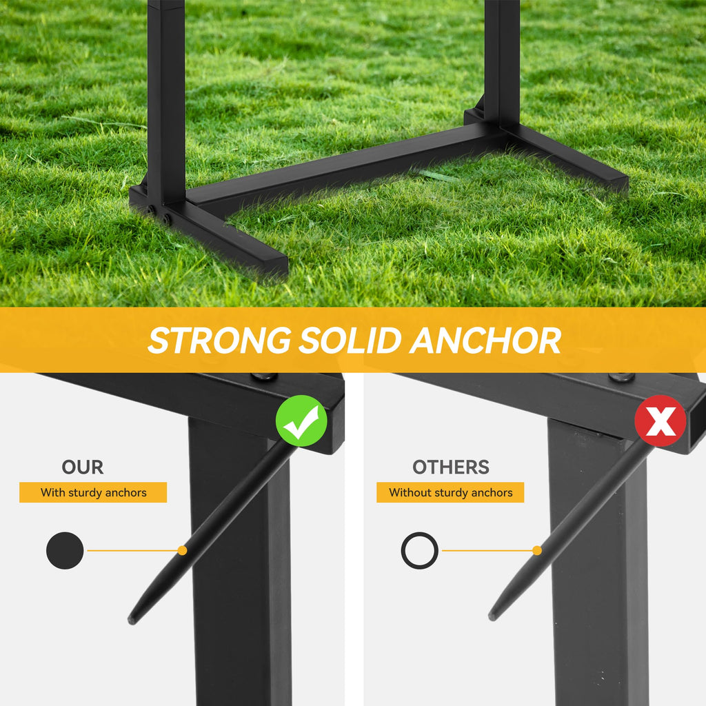 Greenhaus Gardening Garden Hose Holder Stand with 6 Hooks for Hose & Tool Storage