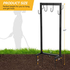 Greenhaus Gardening Garden Hose Holder Stand with 6 Hooks for Hose & Tool Storage