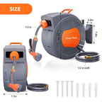 Greenhaus Gardening 1/2 in × 100 ft Retractable Garden Hose Reel
