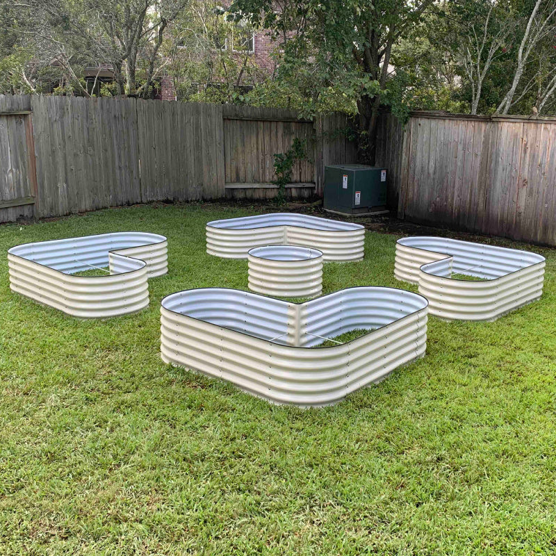 Greenhaus Gardening L-Shaped Raised Garden Bed for Home Vegetable Gardens