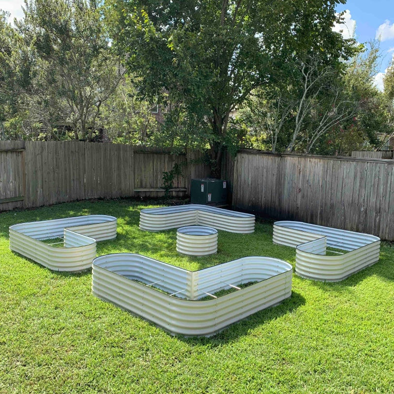 Greenhaus Gardening Large L-Shaped Raised Garden Bed for Corner Gardens