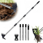 Greenhaus Gardening Dual Weeding Hoe with Adjustable Long Handle