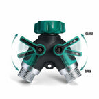 Greenhaus Gardening Outdoor Hose Splitter with Smooth Flow Control Handles