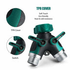 Greenhaus Gardening Outdoor Hose Splitter with Smooth Flow Control Handles