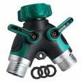 Greenhaus Gardening Outdoor Hose Splitter with Smooth Flow Control Handles