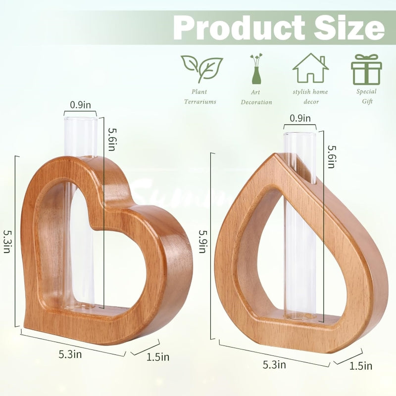 Greenhaus Gardening Wooden Plant Propagation Stand with Glass Bulb Vases
