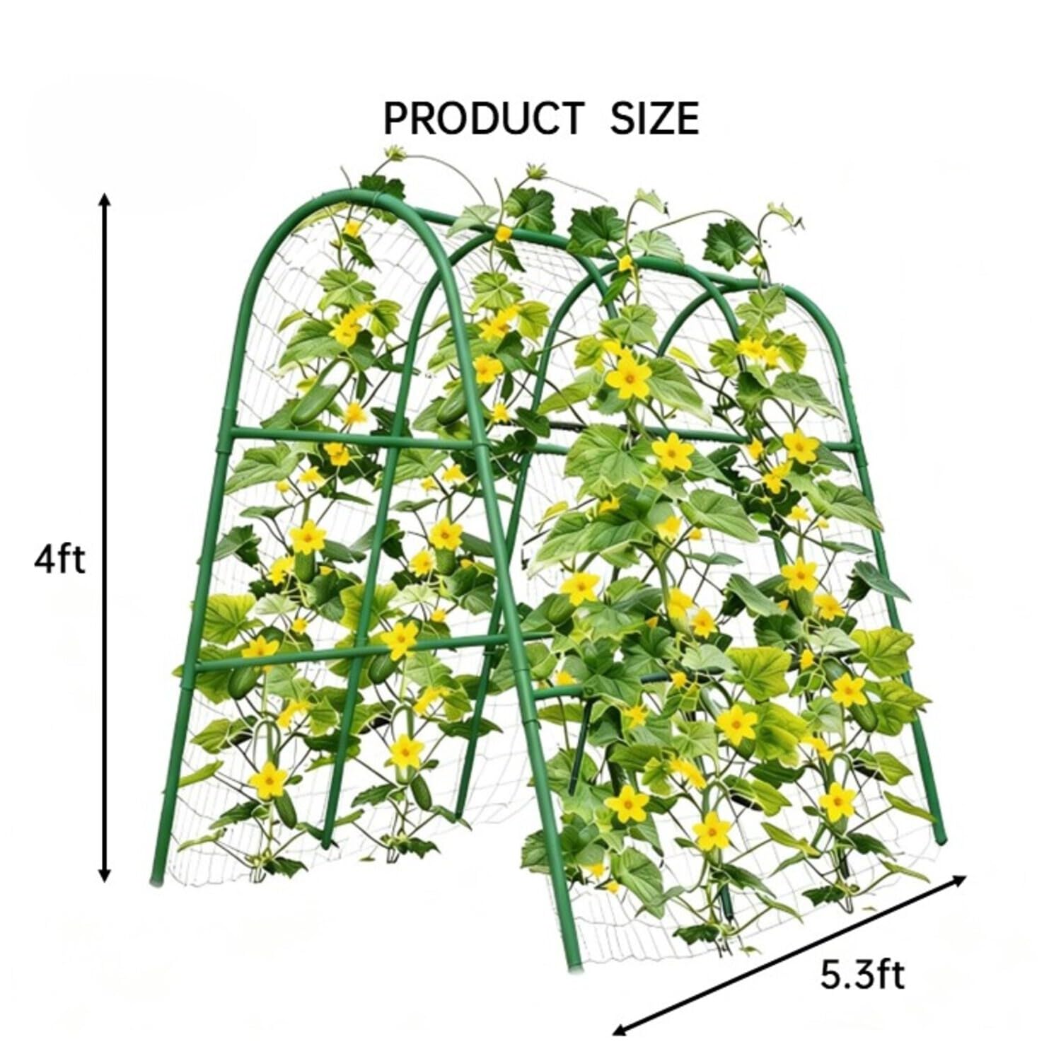 Greenhaus Gardening Outdoor Metal Garden Trellis 4 x 5.3 FT