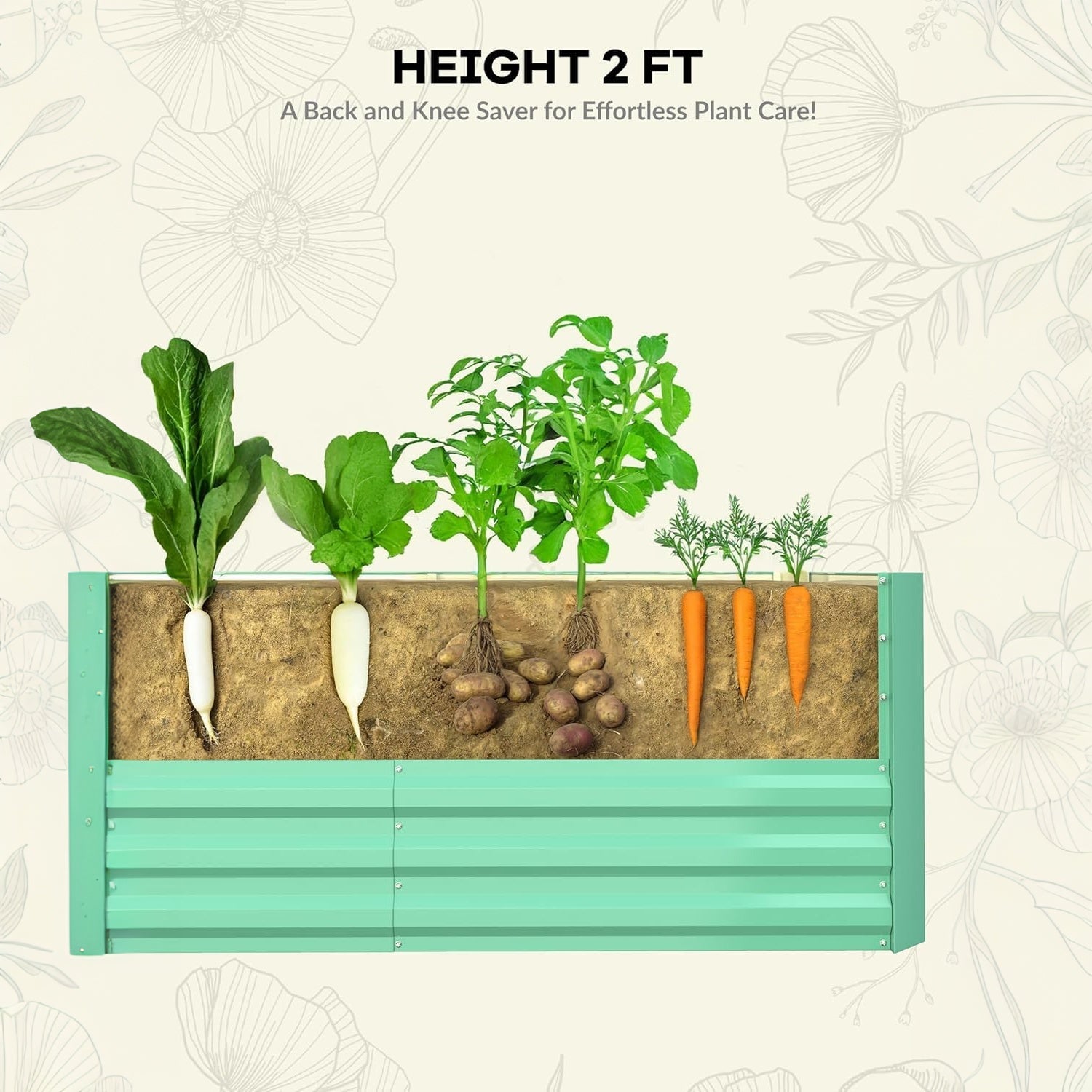 Greenhaus Gardening 2-Pack Deep Raised Garden Planter Boxes
