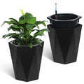 Greenhaus Gardening Self-Watering Indoor Outdoor Planter Pots Set of 2