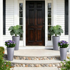 Greenhaus Gardening 16.3-Inch Self-Watering Round Planters Set of 2