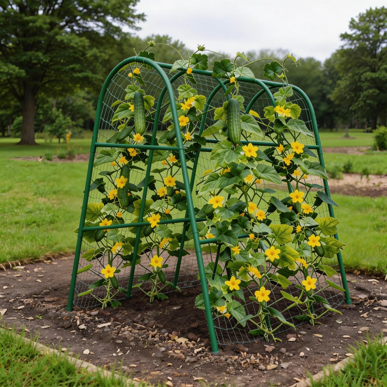 Greenhaus Gardening Outdoor Metal Garden Trellis 4 x 5.3 FT