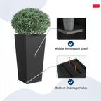 Greenhaus Gardening 30-Inch Weather-Resistant Metal Planters Set of 2