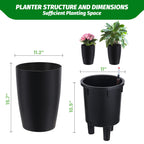 Greenhaus Gardening 16-Inch Self-Watering Tall Planter Set of 2