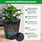 Greenhaus Gardening Self-Watering Indoor Outdoor Planter Pots Set of 2