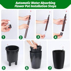 Greenhaus Gardening 16-Inch Self-Watering Tall Planter Set of 2