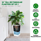 Greenhaus Gardening 16-Inch Self-Watering Tall Planters Set of 4