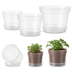 Greenhaus Gardening 6-Pack Clear Plant Pots with Drainage and Saucers