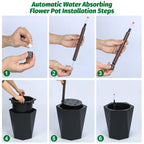 Greenhaus Gardening Self-Watering Indoor Outdoor Planter Pots Set of 2