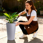 Greenhaus Gardening 16.3-Inch Self-Watering Round Planters Set of 2