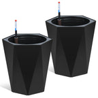 Greenhaus Gardening Self-Watering Indoor Outdoor Planter Pots Set of 2