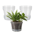 Greenhaus Gardening 8-Inch Clear Nursery Pots with Saucers Set of 12