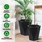 Greenhaus Gardening Self-Watering Indoor Outdoor Planter Pots Set of 2