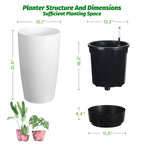 Greenhaus Gardening Modern 22-Inch Flower Pots with Drainage System Set of 2