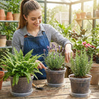 Greenhaus Gardening 6-Pack Clear Plant Pots with Drainage and Saucers