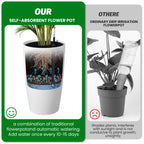 Greenhaus Gardening Modern 22-Inch Flower Pots with Drainage System Set of 2