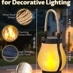 Greenhaus Gardening Solar LED Flame Lanterns for Porches and Pathways