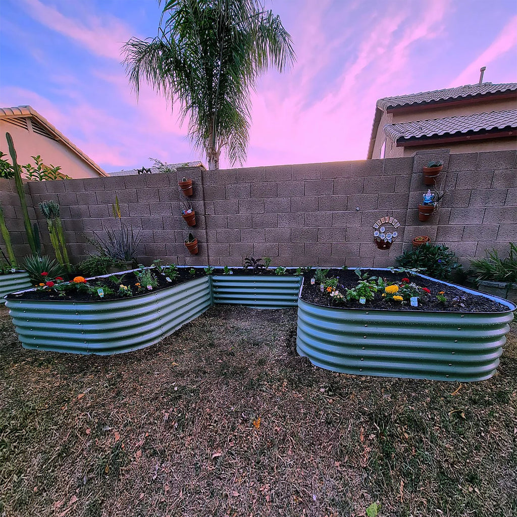 Greenhaus Gardening 17-Inch U-Shaped Steel Raised Garden Bed Kit