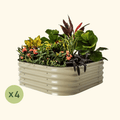 Greenhaus Gardening Modular Raised Garden Bed Kit – 4-Pack 14" Metal Beds