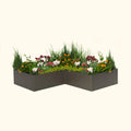 Greenhaus Gardening 17" Tall Modern 83" x 83" L-Shaped Metal Raised Garden Bed