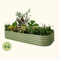 Greenhaus Gardening 4-Pack 17" Tall 10-in-1 Jumbo Modular Metal Raised Garden Bed Kit