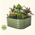 Greenhaus Gardening 4-Pack 17" Tall 4-in-1 Modular Metal Raised Garden Bed Kit