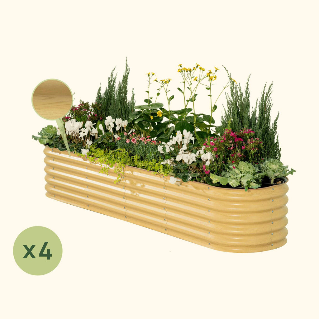 Greenhaus Gardening 4-Pack 17" Tall 9-in-1 Large Modular Metal Raised Garden Bed Kit
