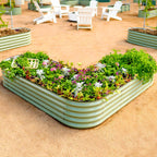 Greenhaus Gardening Large L-Shaped Raised Garden Bed for Corner Gardens