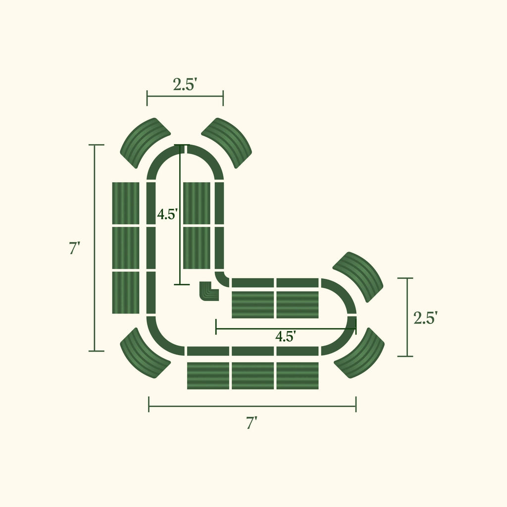 Greenhaus Gardening Large L-Shaped Raised Garden Bed for Corner Gardens
