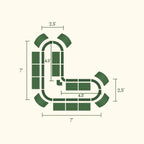 Greenhaus Gardening Large L-Shaped Raised Garden Bed for Corner Gardens