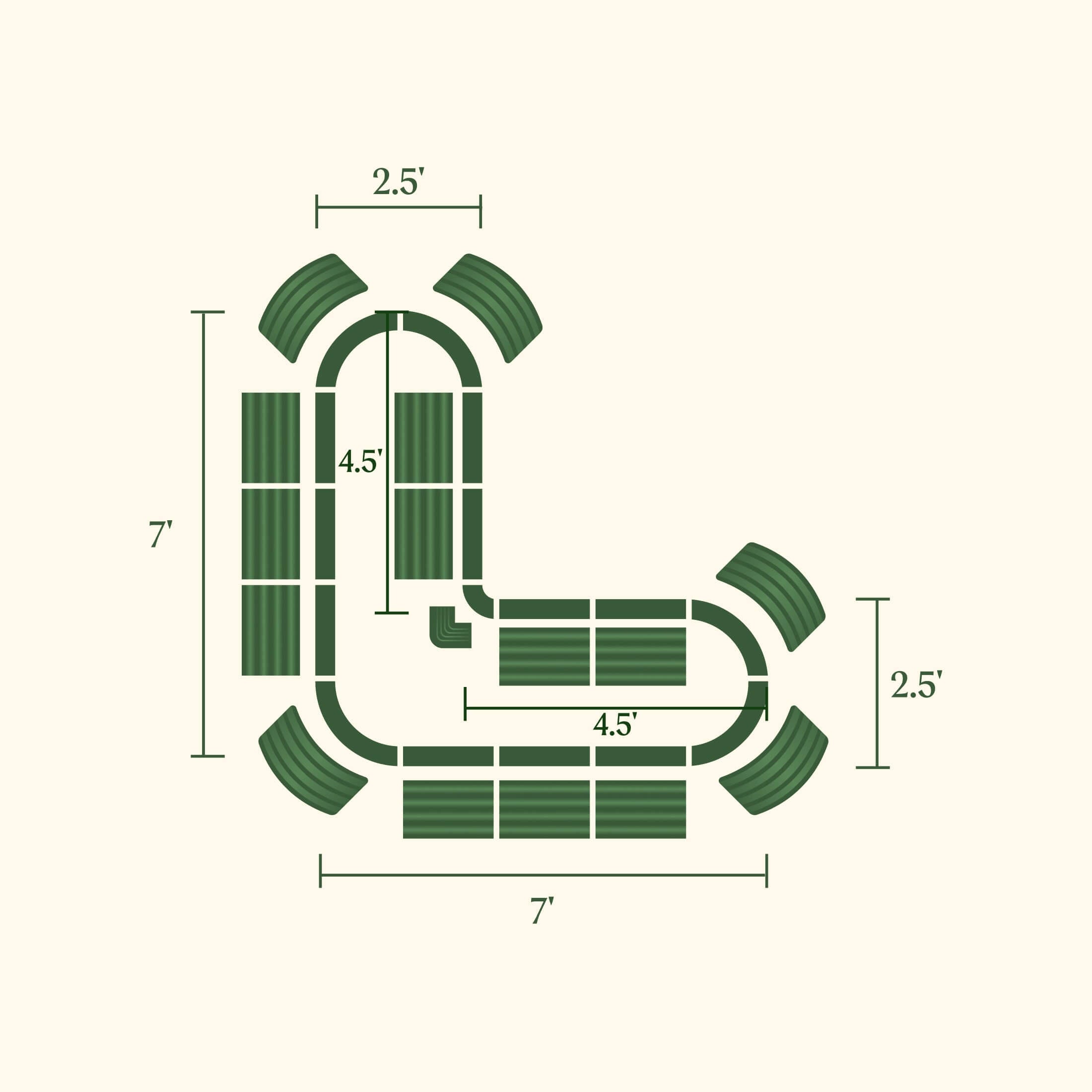 Greenhaus Gardening Large L-Shaped Raised Garden Bed for Corner Gardens