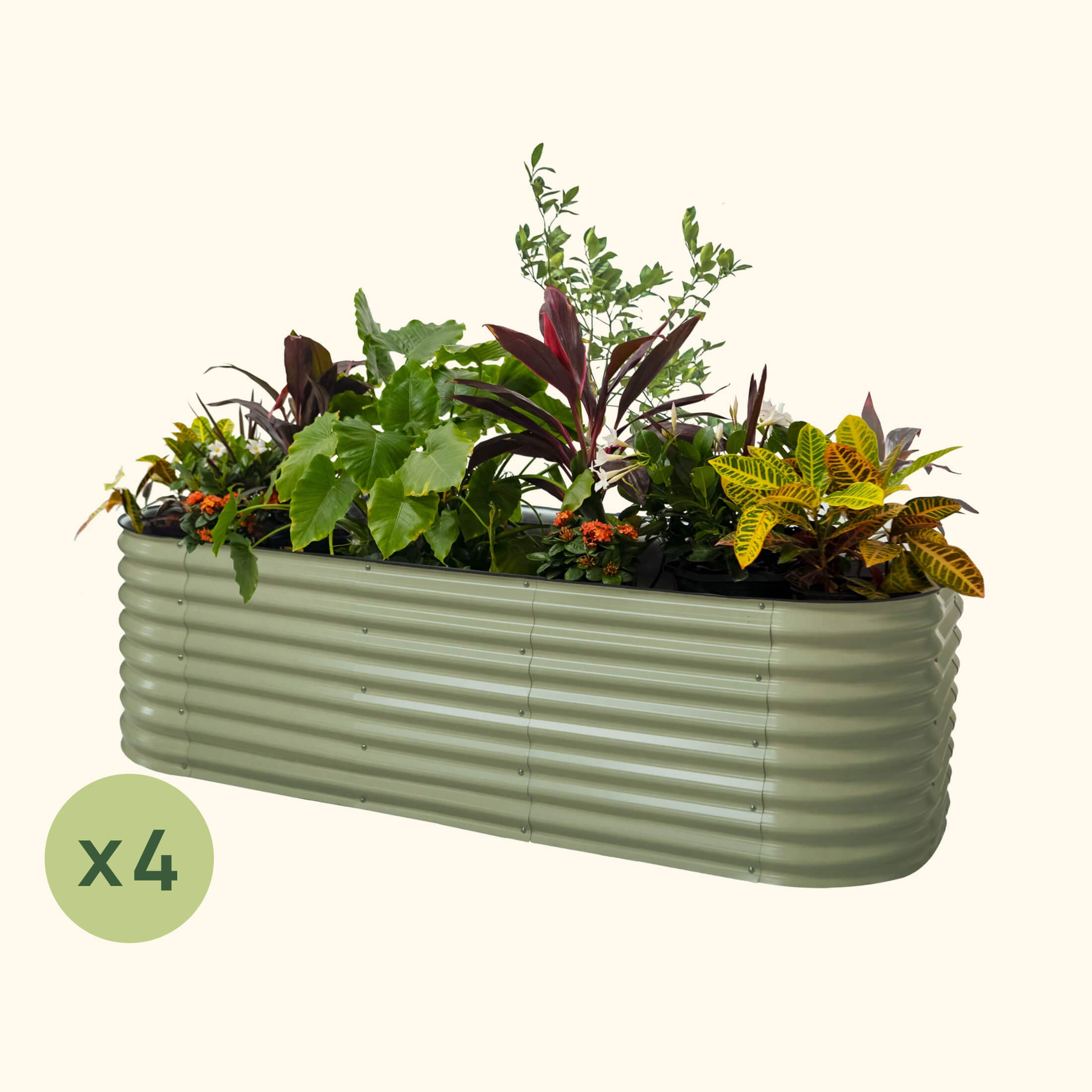 Greenhaus Gardening 4-Pack 26" Tall 10-in-1 Jumbo Modular Metal Raised Garden Bed Kit