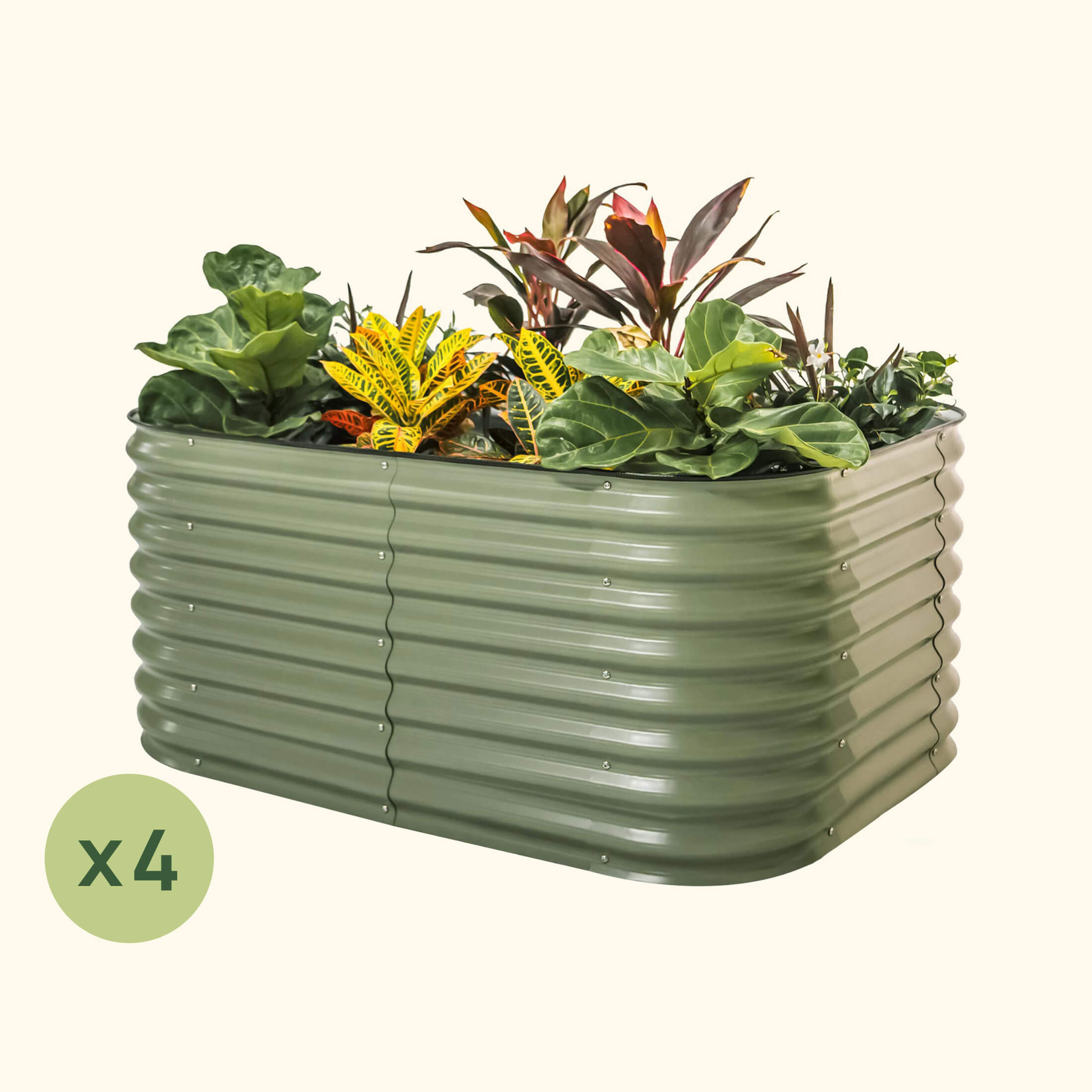 Greenhaus Gardening 4-Pack 26" Tall 6-in-1 Medium Modular Metal Raised Garden Bed Kit