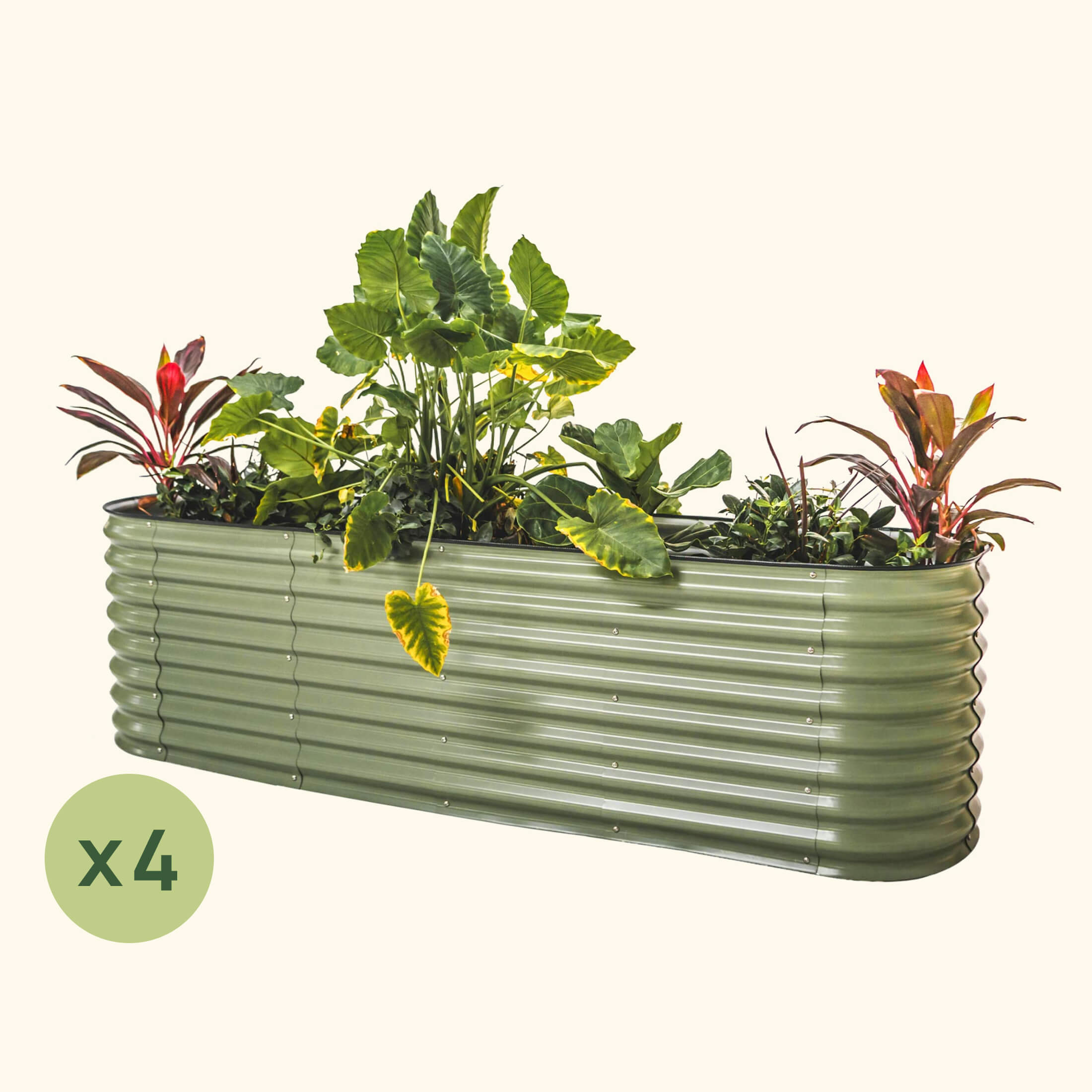 Greenhaus Gardening 4-Pack 26" Tall 9-in-1 Large Modular Metal Raised Garden Bed Kit