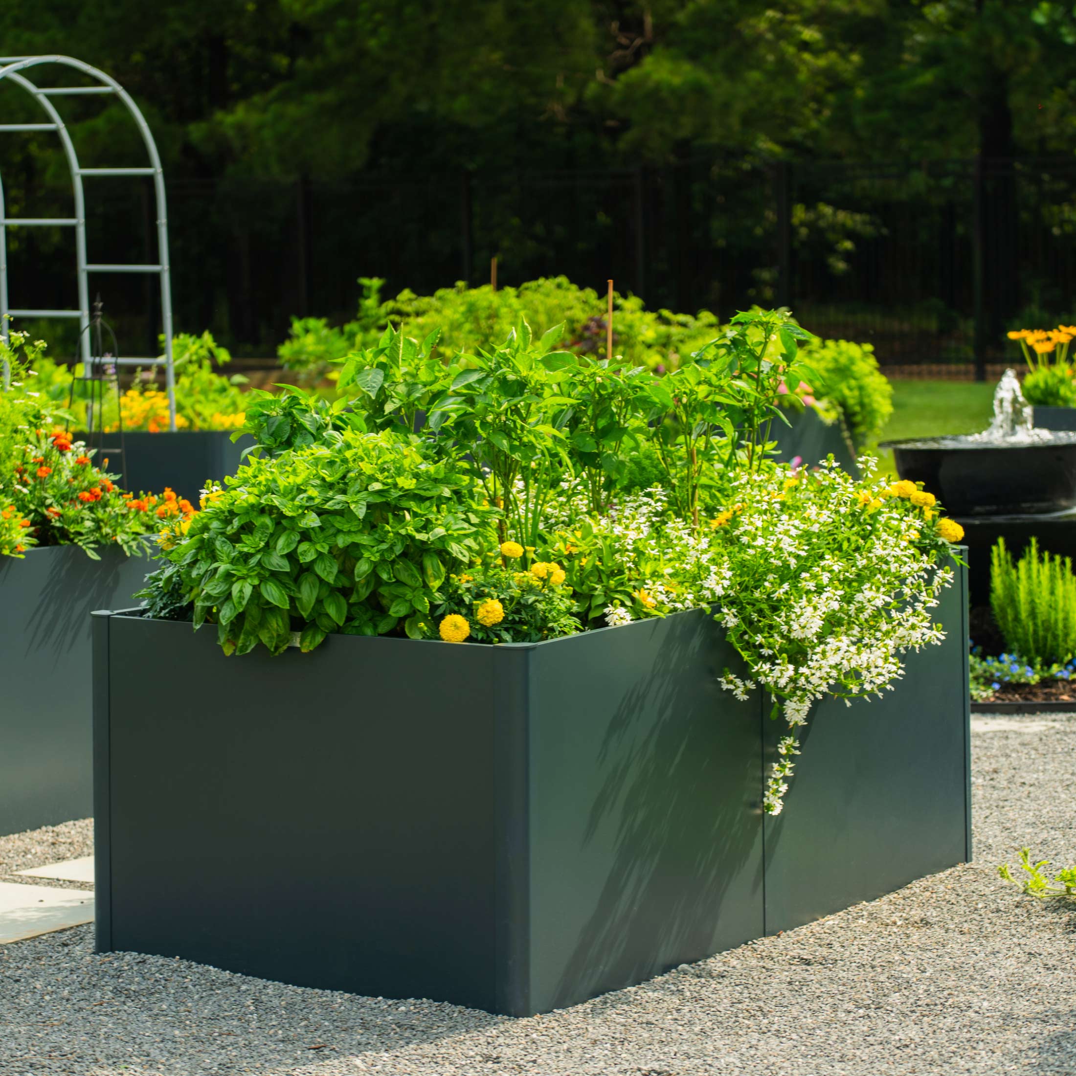 Greenhaus Gardening 42" × 83" Modern Metal Raised Garden Bed with Floor